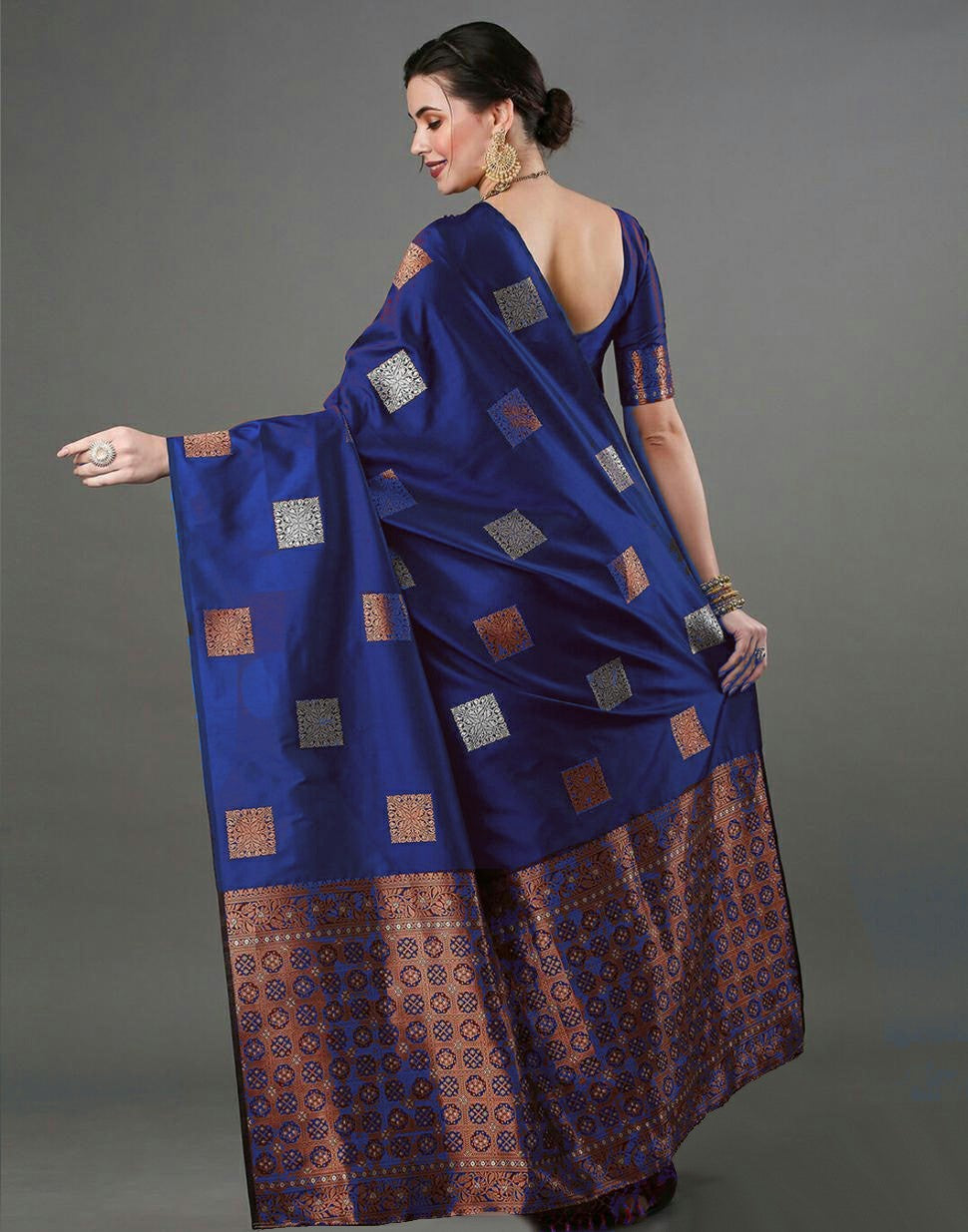 Royal Blue Banarasi Silk Saree for Women