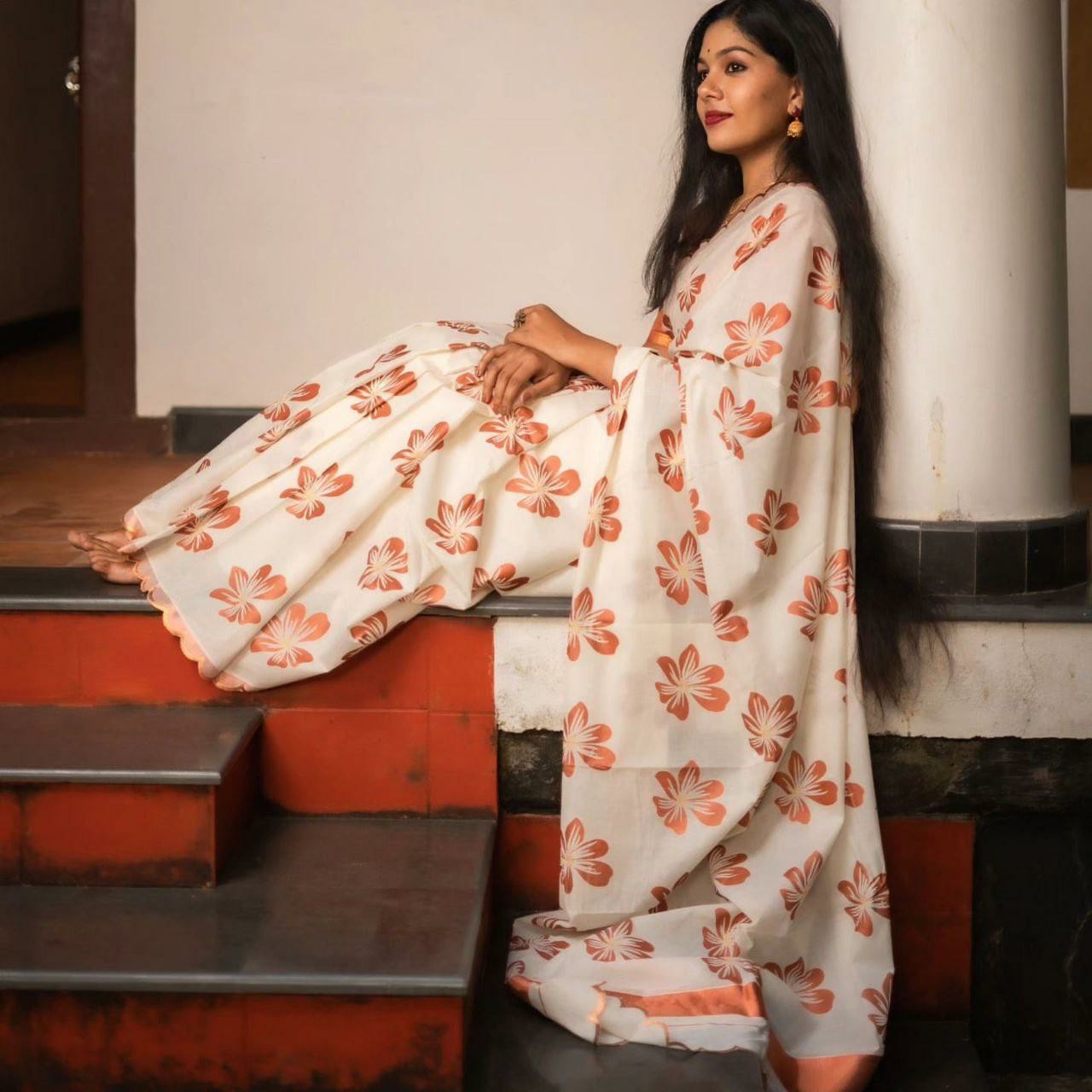 Soft Pastel Woven Jacquard Saree