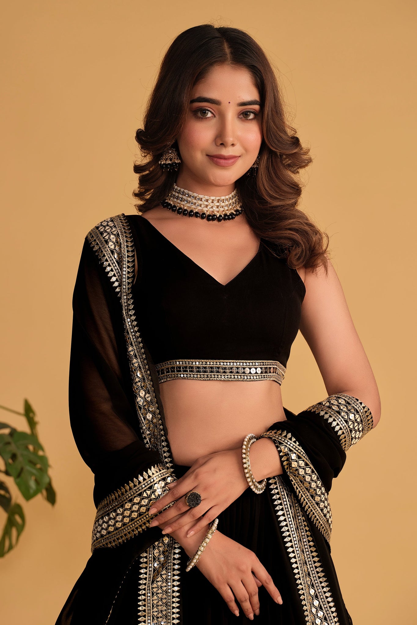 Georgette Party Wear Black Lehenga Choli