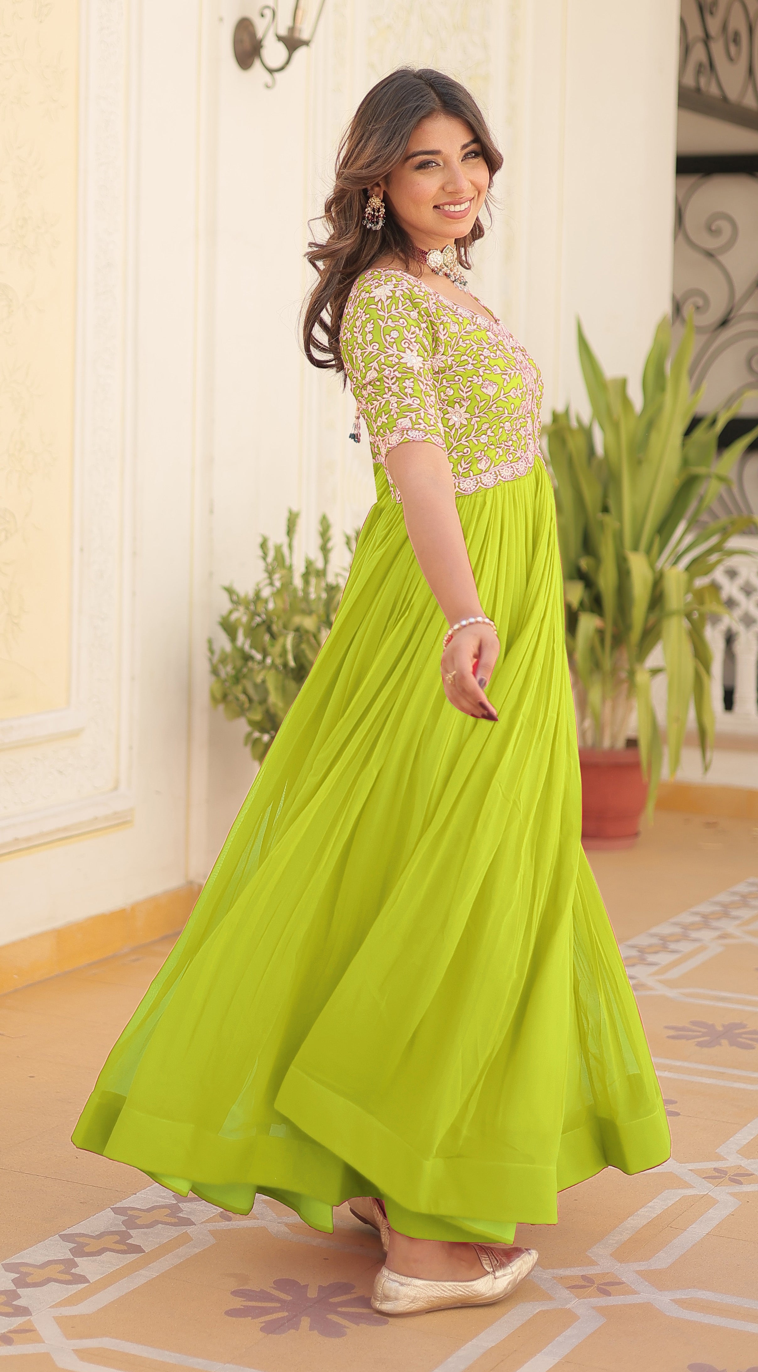 Designer Embroidered Anarkali Gown for Women