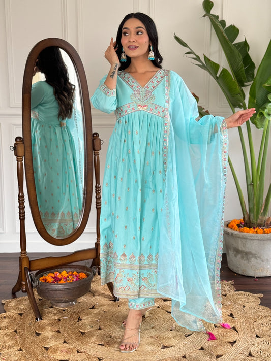 Ocean Mist Ethnic Kurta Set