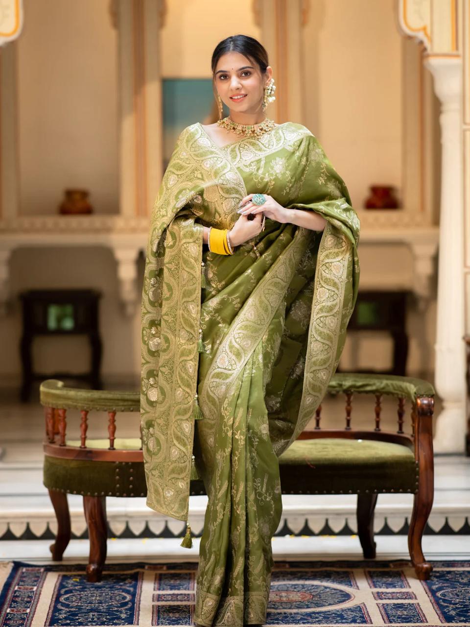 Designer Silk Saree with Intricate Zari Work