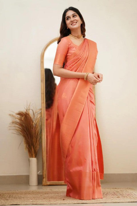 Bright & Graceful in Orange Saree