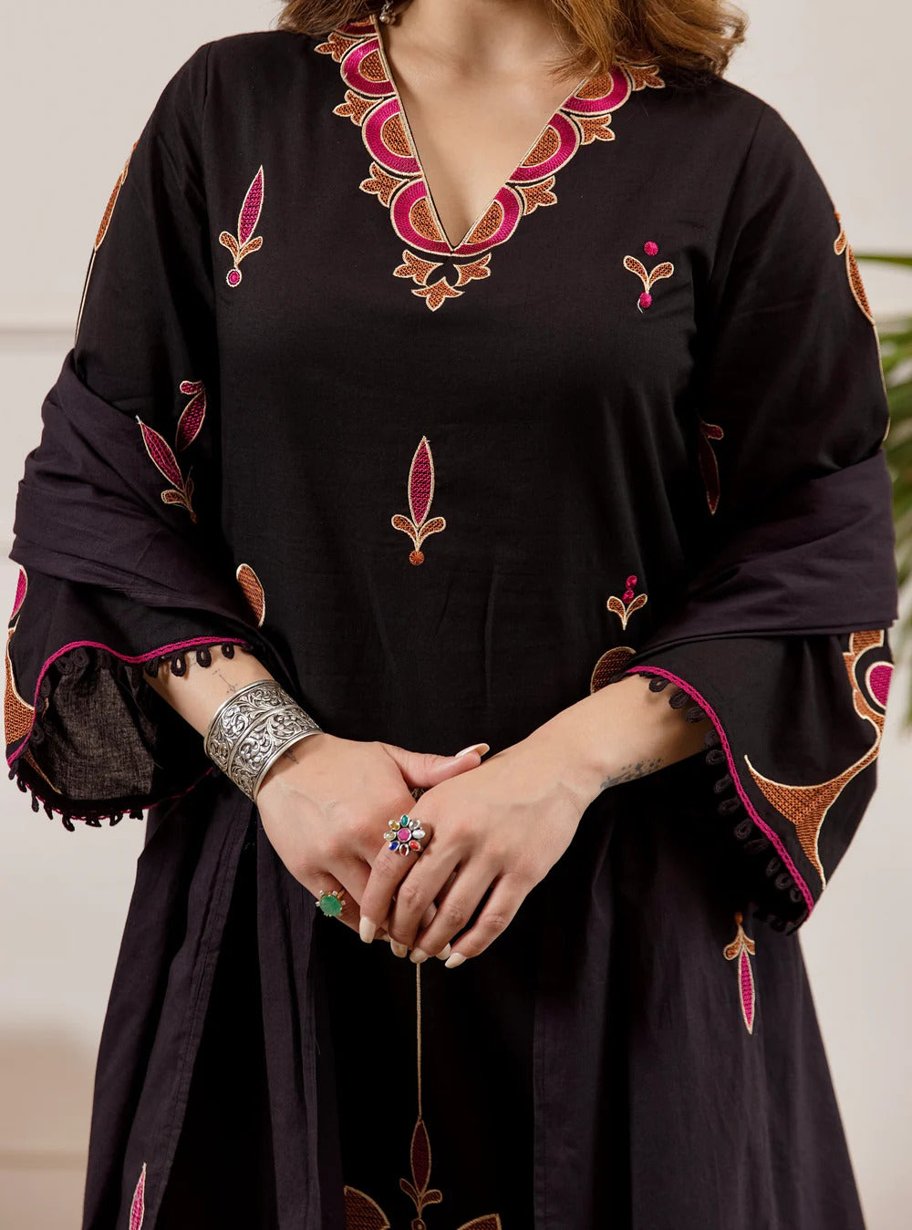 Designer Embroidered Kurta Palazzo Set with Dupatta for Women