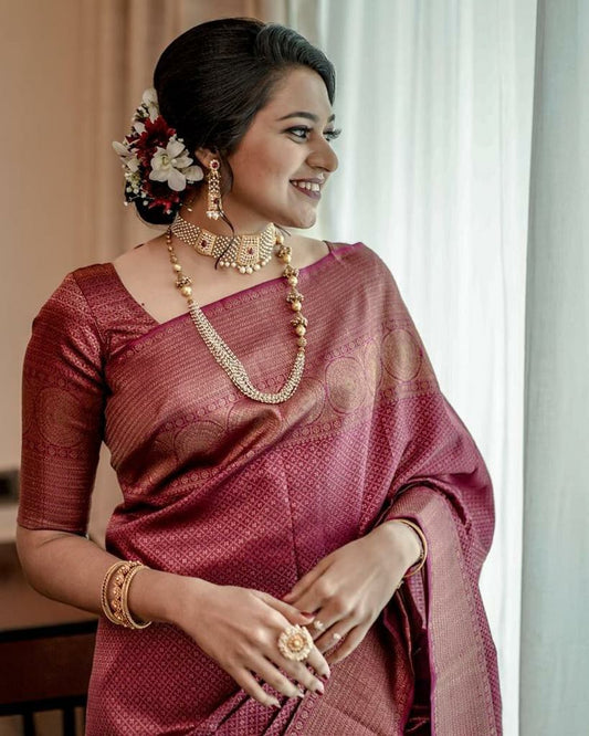 Maroon Majesty Handwoven Saree