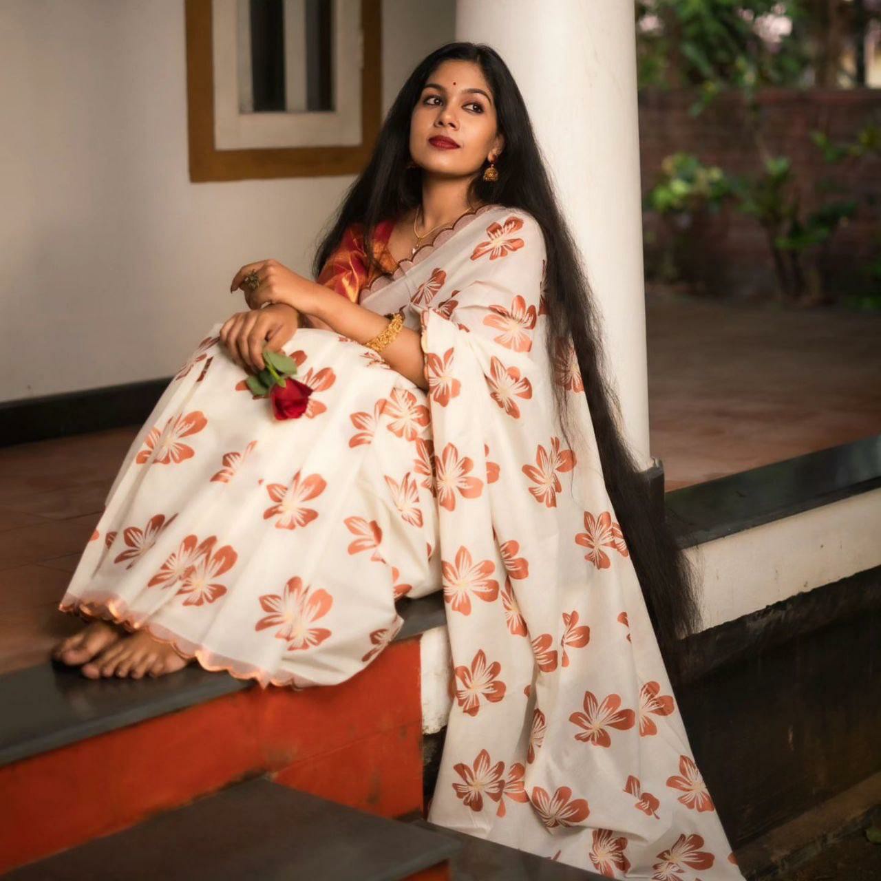 Soft Pastel Woven Jacquard Saree