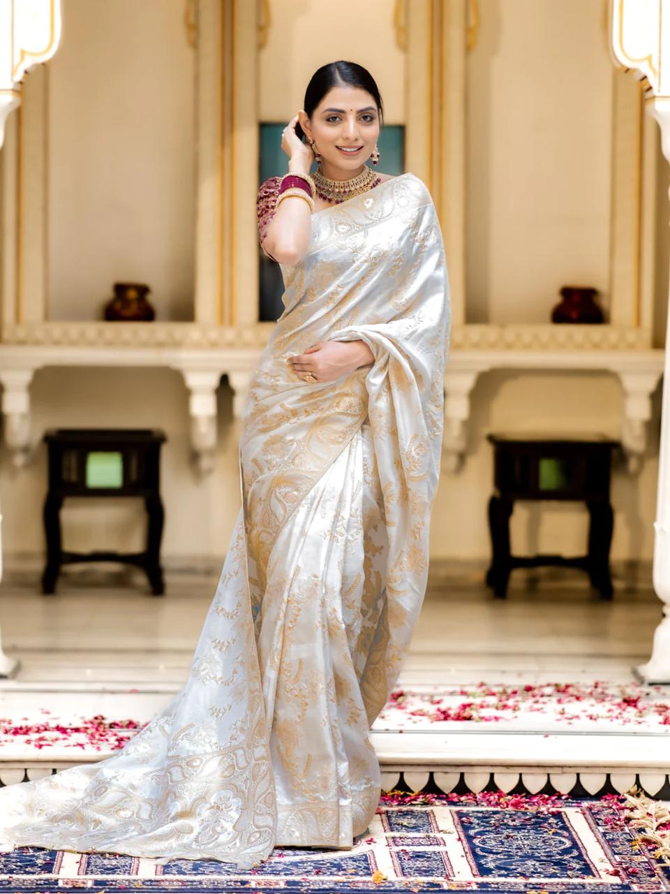 Designer Silk Saree with Intricate Zari Work