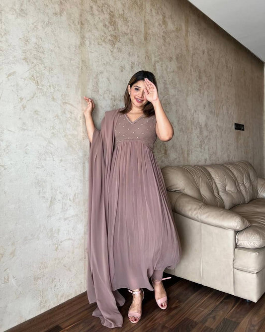 BEATI BROWN KURTA SET FOR WOMENS