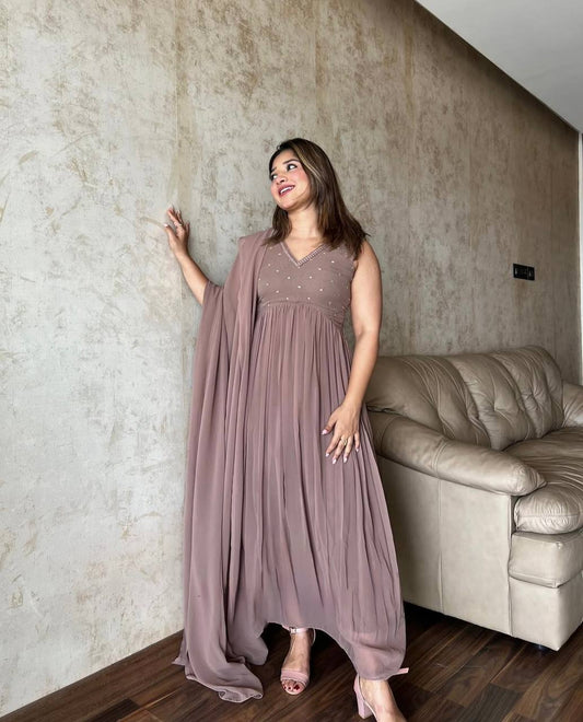 BEATI BROWN KURTA SET FOR WOMENS