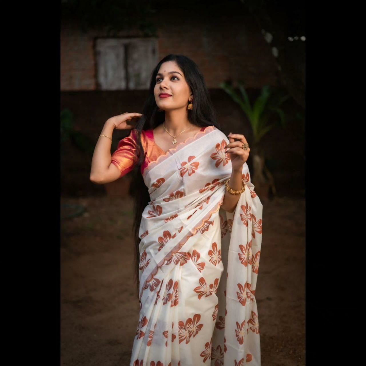 Soft Pastel Woven Jacquard Saree