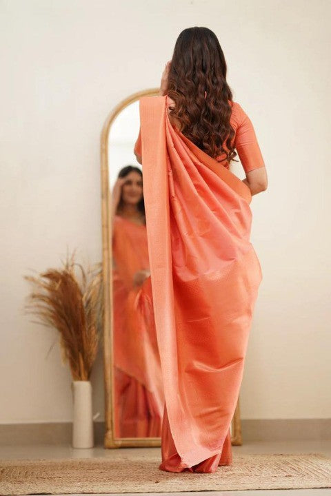 Bright & Graceful in Orange Saree
