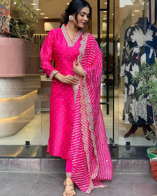 Radiant Pink Kurta Set for Effortless Elegance