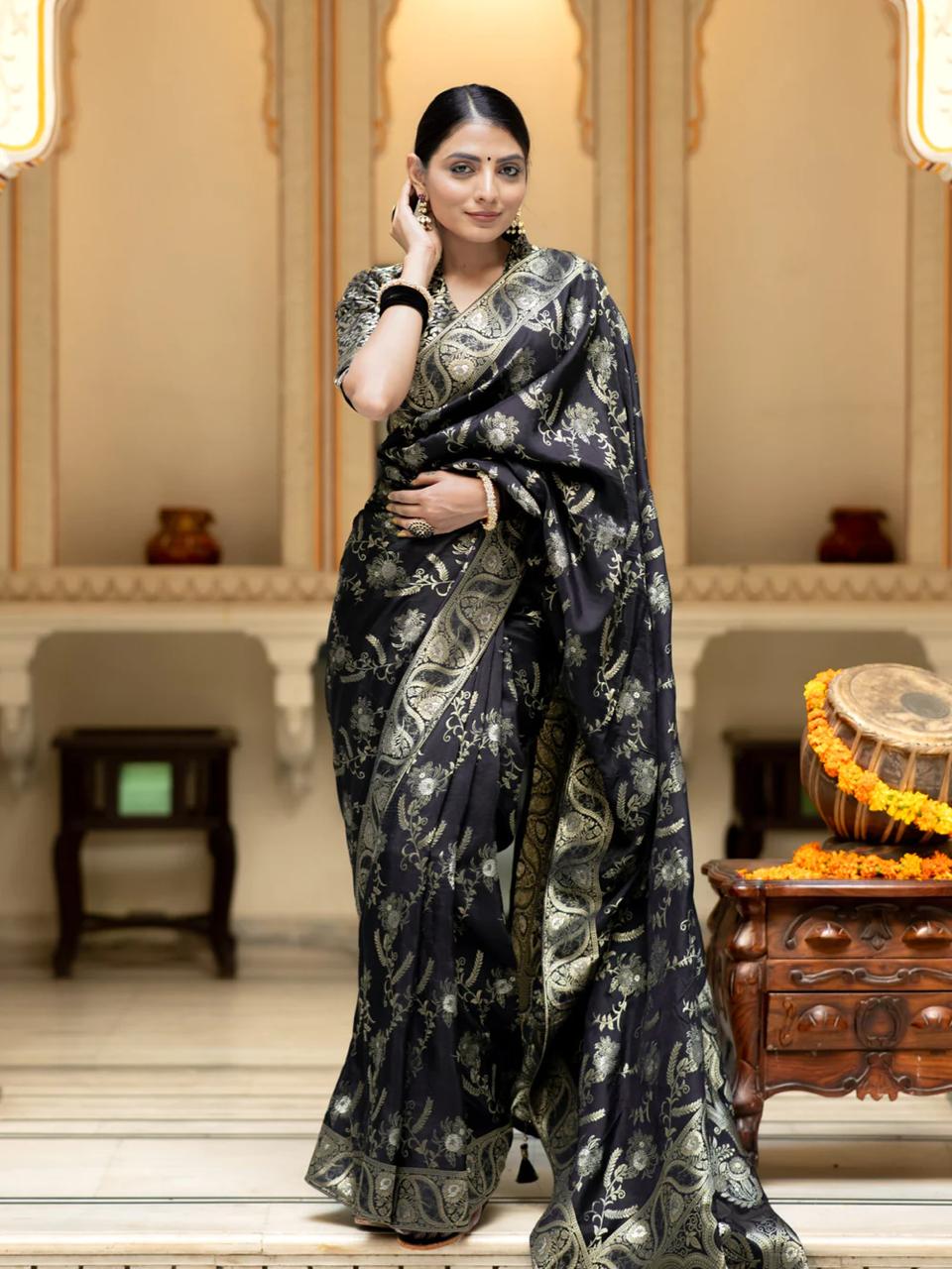 Designer Silk Saree with Intricate Zari Work