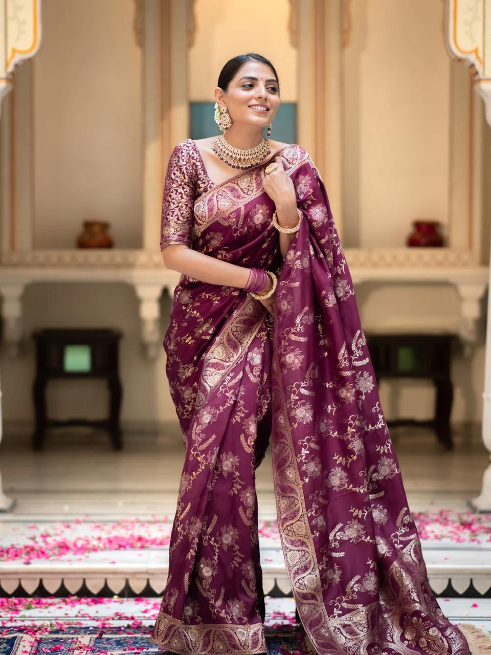 Designer Silk Saree with Intricate Zari Work