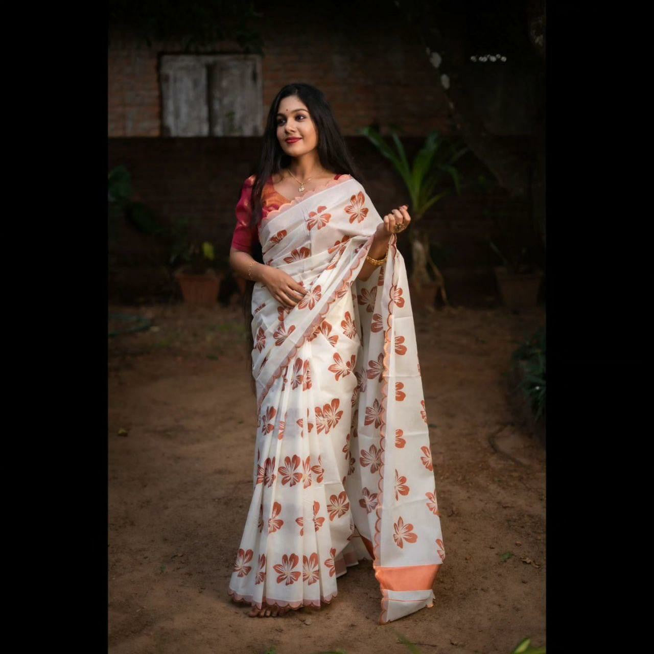 Soft Pastel Woven Jacquard Saree