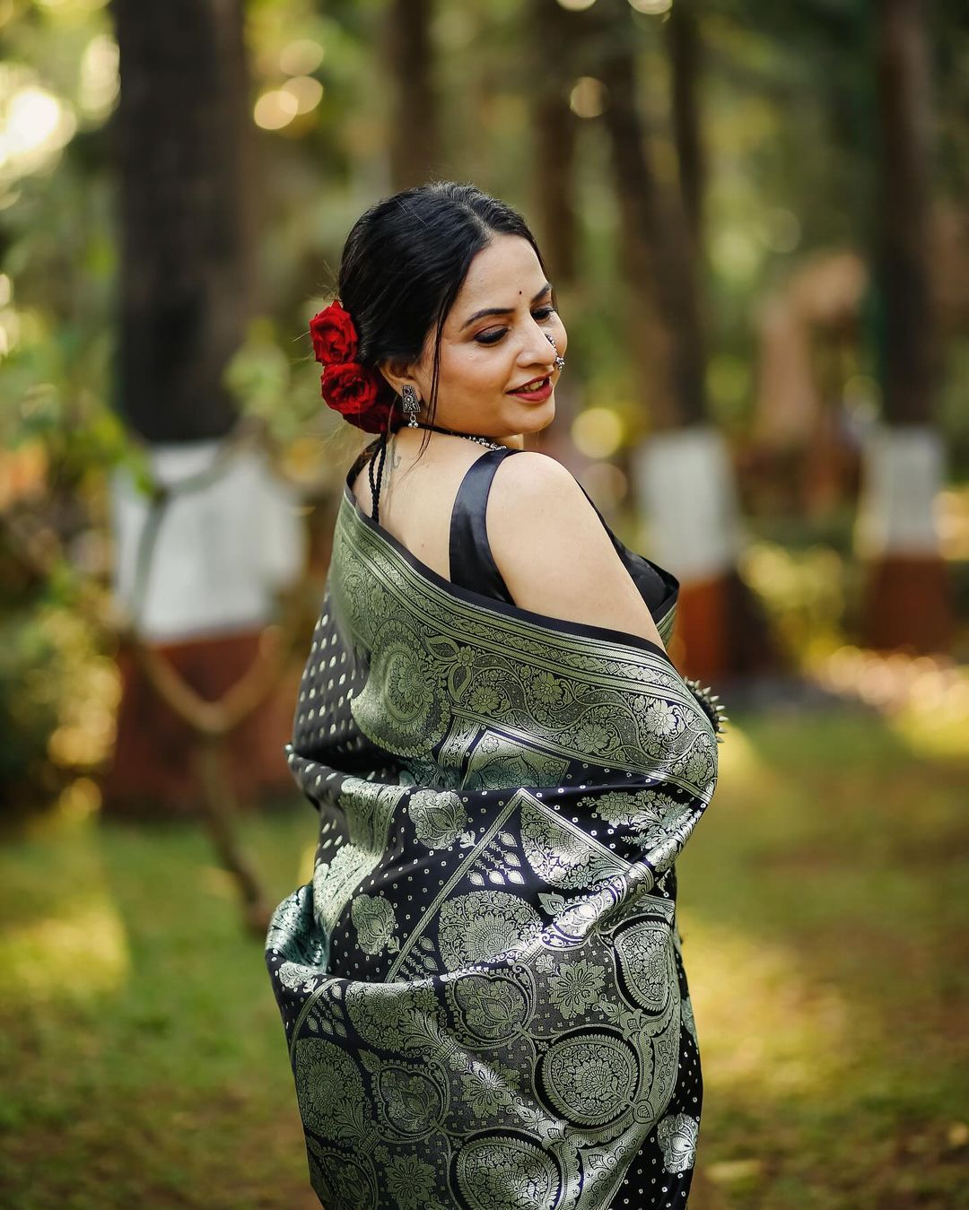 Elegant Traditional & Party Wear Black Saree