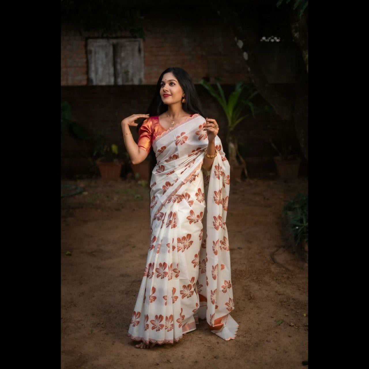 Soft Pastel Woven Jacquard Saree