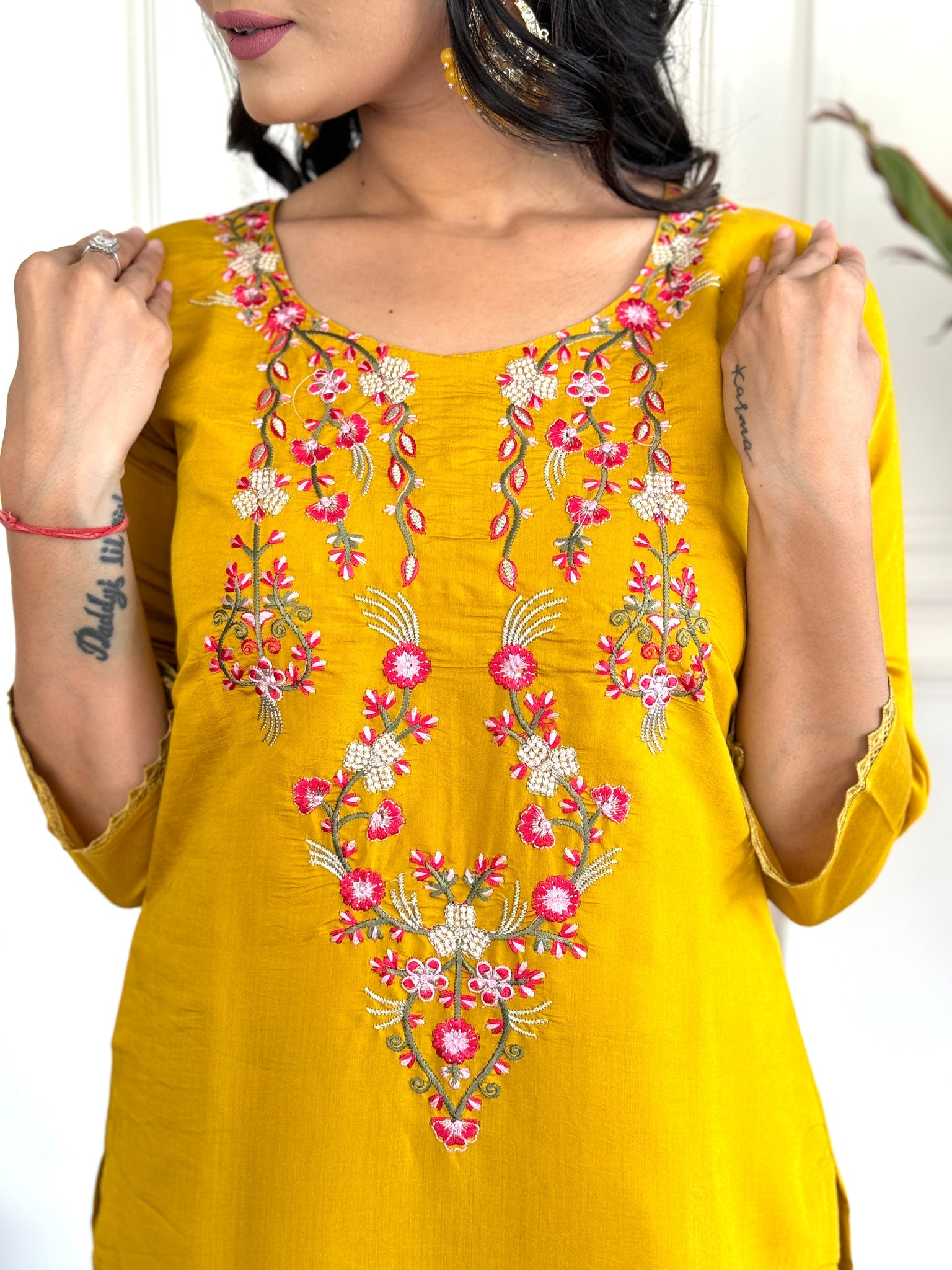 Festival Wear Viscos Yellow Kurta Set For Women