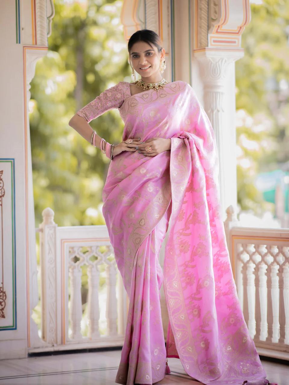 Designer Silk Saree with Intricate Zari Work