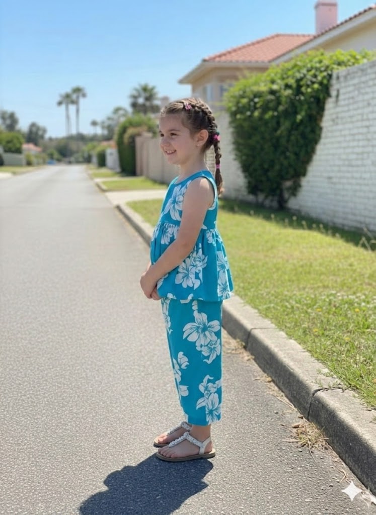 Trendy Girls Blue Floral Co-Ord Set