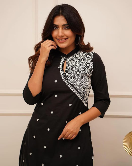 Festival Wear Black Kurta With Pant