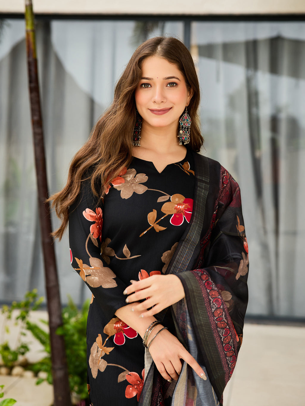 Elegant Black Printed Kurta Set – Classic & Stylish