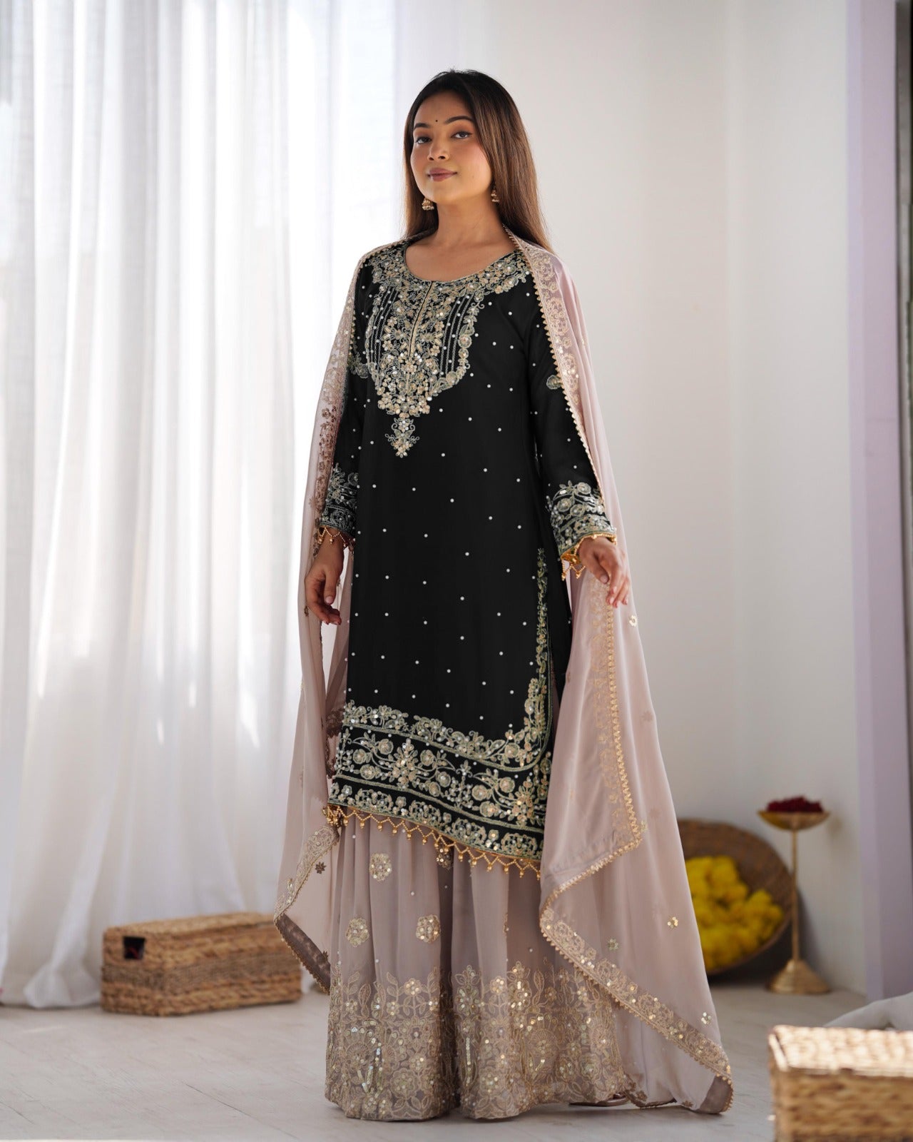 Designer Embroidered Kurta Set with Dupatta (Multi Color) | Wedding & Festive Wear Suit