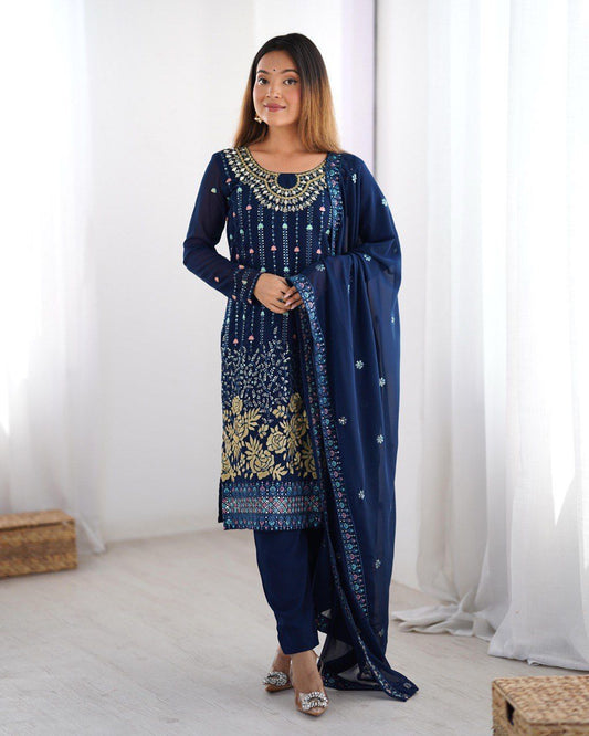 Elegant Twilight Dark Blue Kurta Outfit