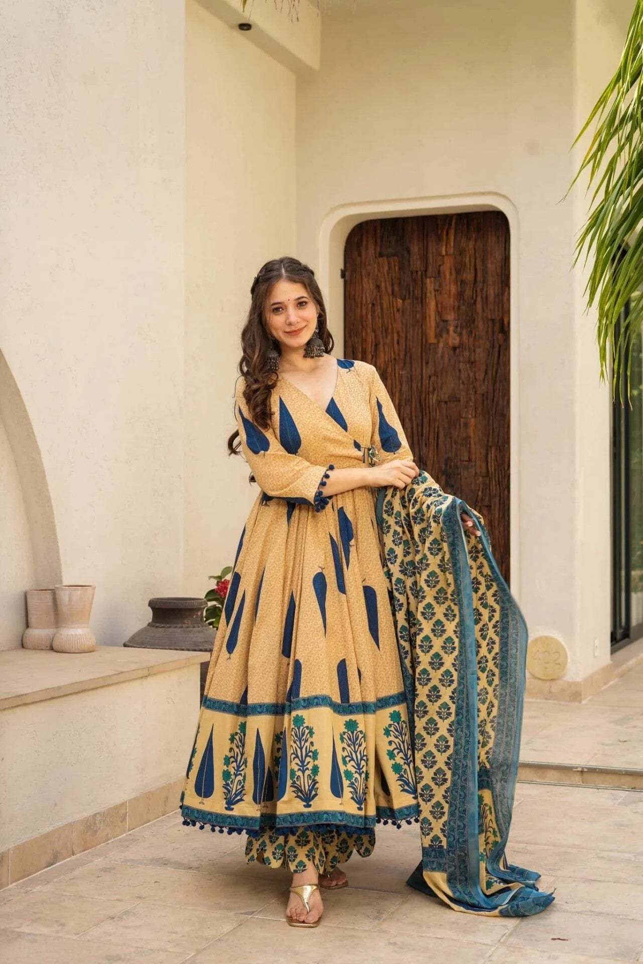 Women's Printed Anarkali Kurta Set with Dupatta