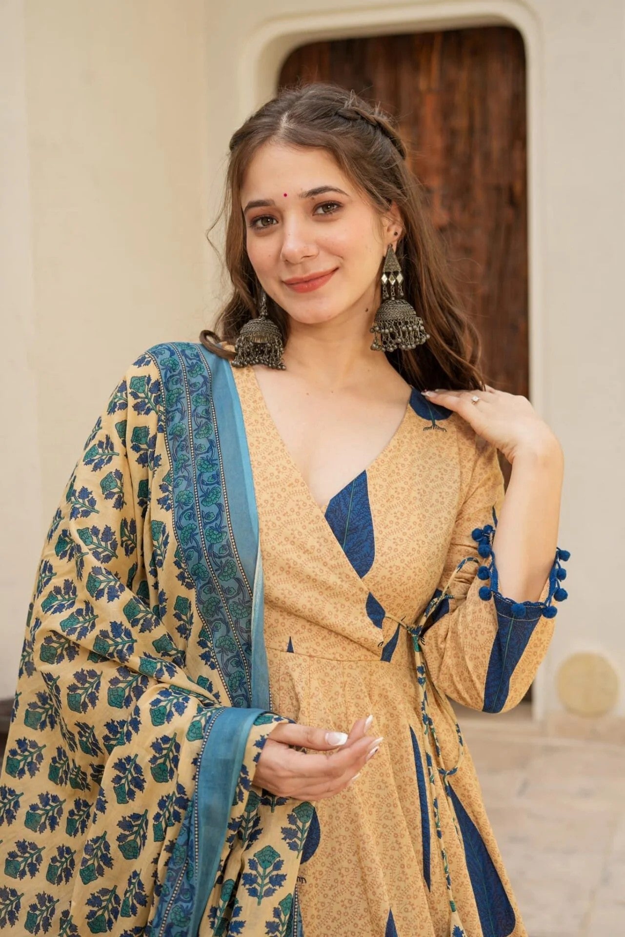 Women's Printed Anarkali Kurta Set with Dupatta