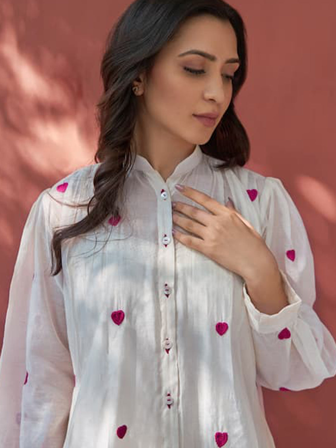 White Embellished Kurta With Palazzo Set