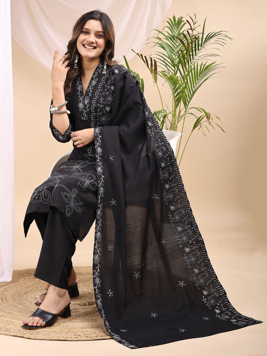 Classic Black Kurta Set – Elegant & Timeless