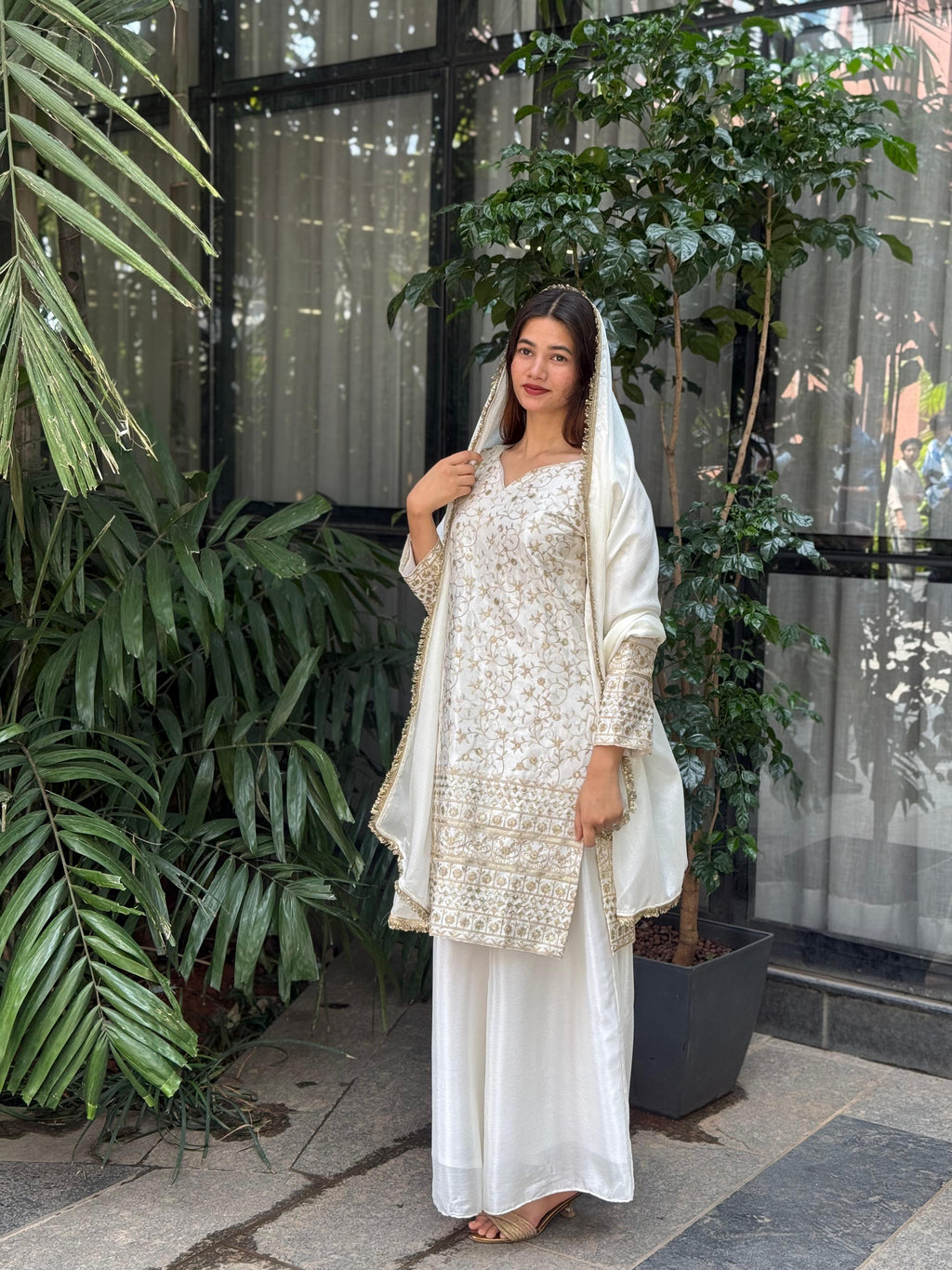Cream kurta-pant set