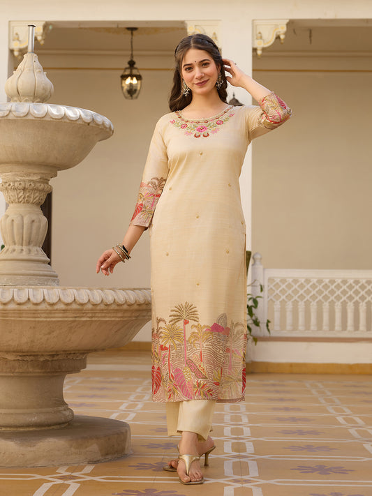 Ivory Grace: Classic Cream Kurta Set for Elegant Occasions