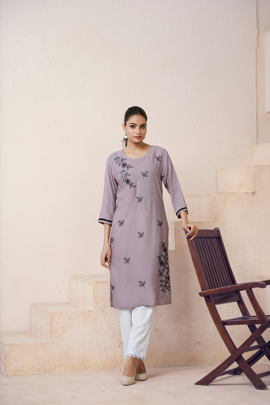 Elegant Grey Ethnic Tunic for Women – Stylish & Comfortable