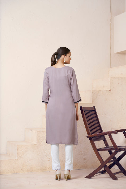 Elegant Grey Ethnic Tunic for Women – Stylish & Comfortable