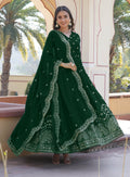 Dark Green Anarkali Suit with Dupatta | Festive & Wedding Wear