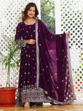 Deep Purple Designer Kurti Set