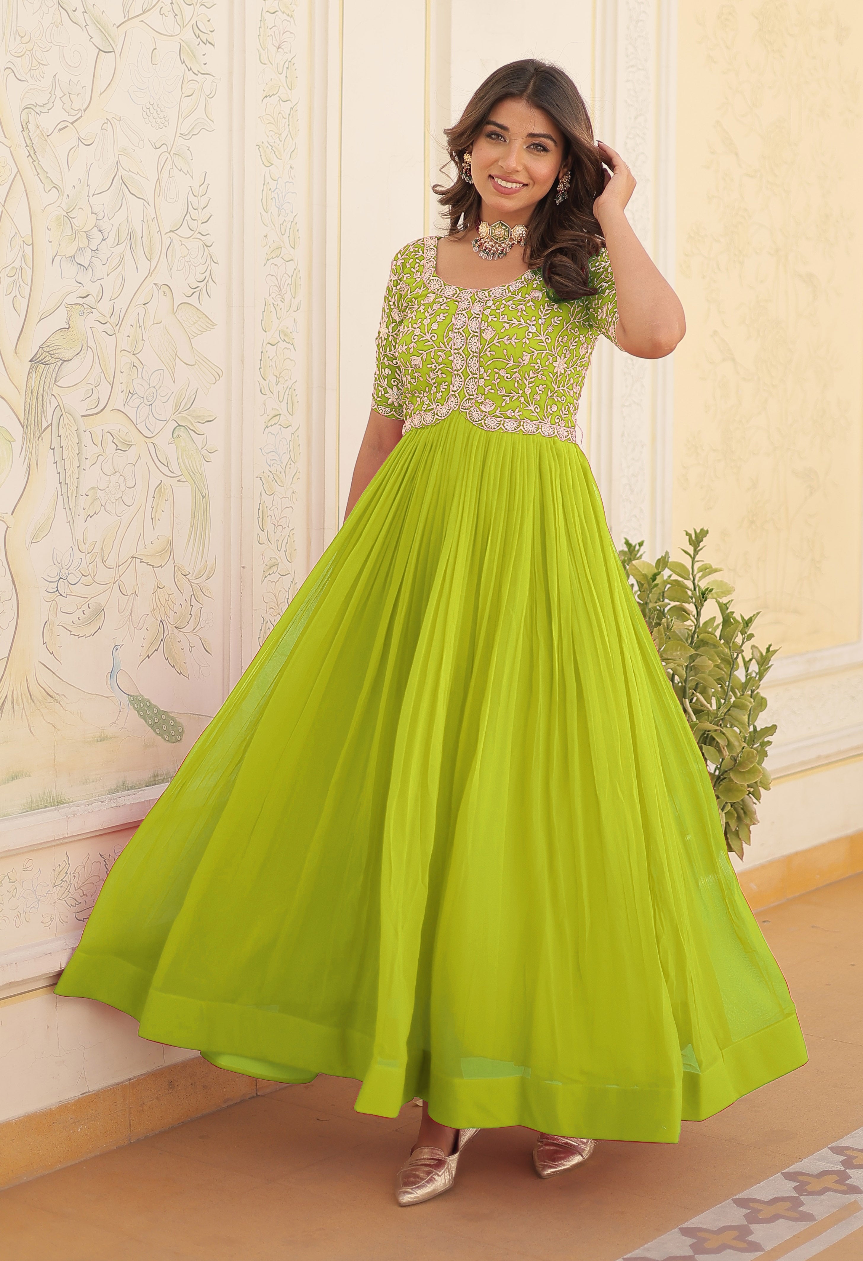 Designer Embroidered Anarkali Gown for Women Party Wear Ethnic Dress