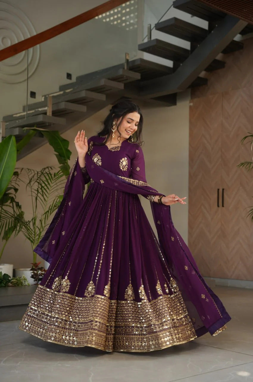 Designer Embroidered Anarkali Dress for Women