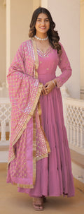 Flared Anarkali Suit Set with Dupatta
