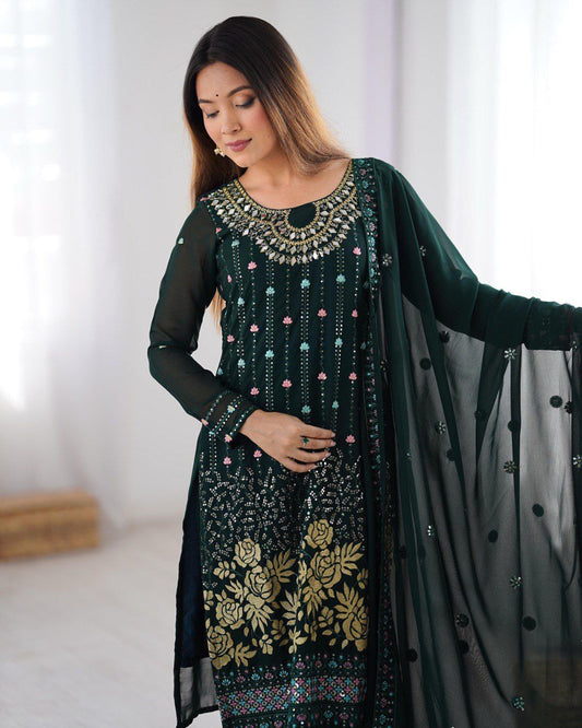 Festive Green Radiance Kurta Set