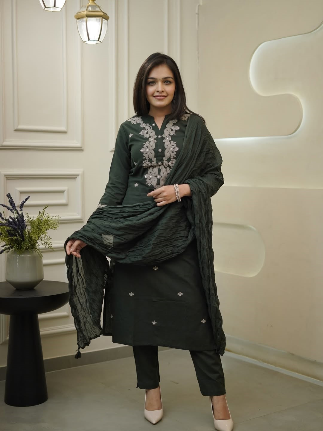 Bottle Green Kurta Set – Royal & Beautiful