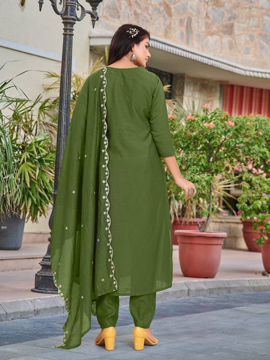 Festival Wear Green Kurta Set For Women