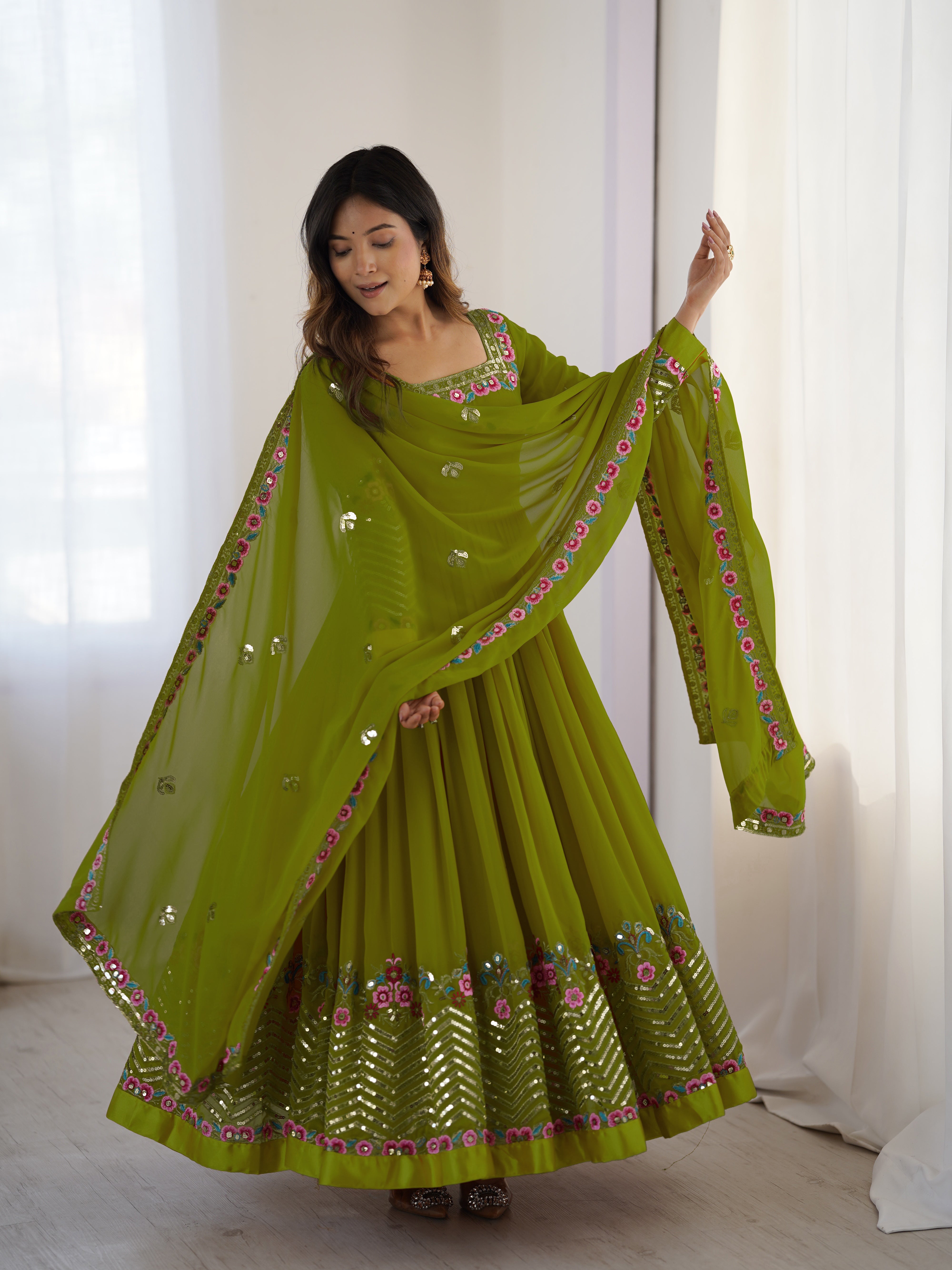 Floral Anarkali Kurta Sets for Women