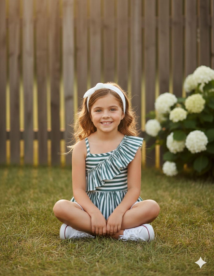 One Shoulder Ruffle Top with Shorts