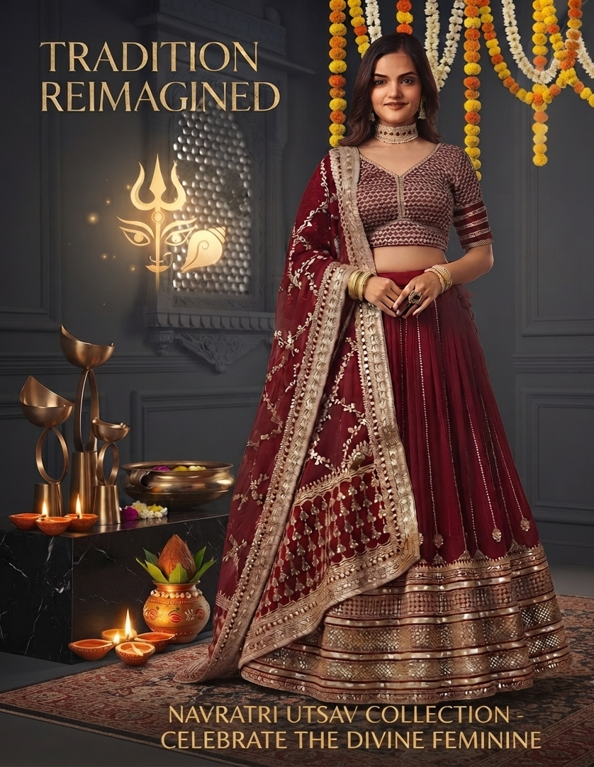 Black Lehenga Set with Gold Embroidery