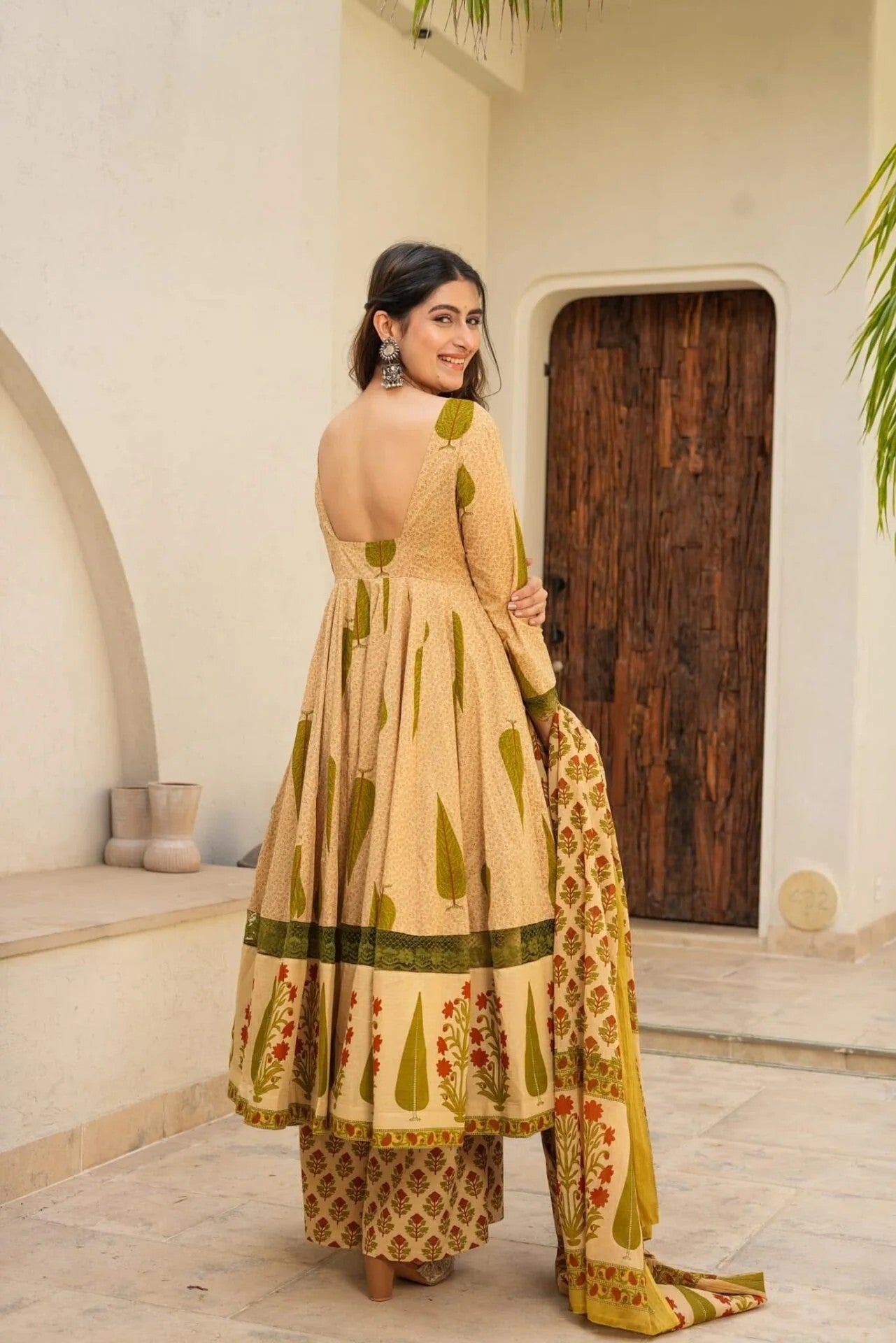 Women's Printed Anarkali Kurta Set with Dupatta