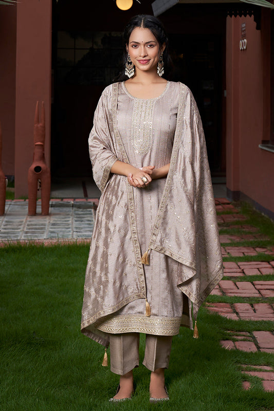 Ash Grey Ethnic Wear for Chic Look"