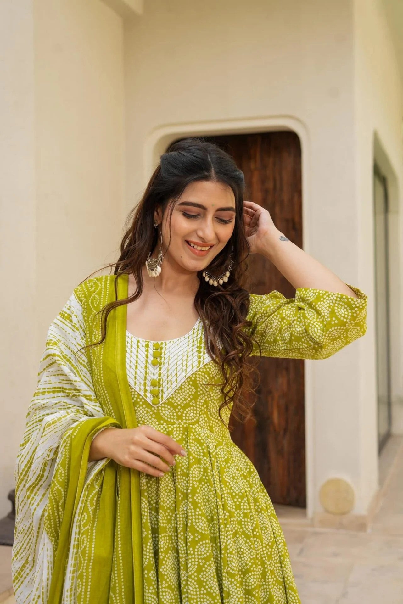 Printed Anarkali Kurta Set for Women